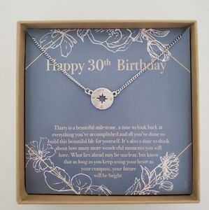 Silver compass necklace NWOT